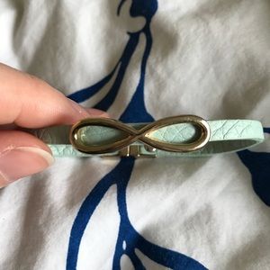 Infinity bracelet on mint band